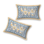 Ikat Print Pure Cotton Double Bed Bedsheet - Yellow