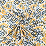 Ikat Print Pure Cotton Double Bed Bedsheet - Yellow
