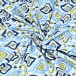 Ikat Print Pure Cotton Double Bed Bedsheet -Blue, Green