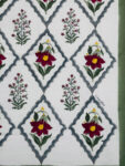 Harmony - Hand Block Print King Size Bedsheet | Mughal Jaal - Green, Grey