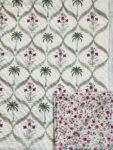 2. Palm & Wild Bloom Reversible Hand Block Print Cotton Summer Quilt (Razai)