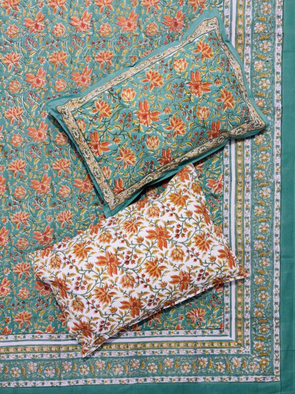 Karigari - Rapid Sol Print King Size Cotton Bedsheet – Artisan’s Garden Collection