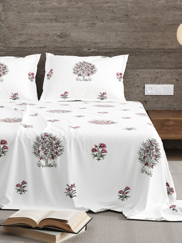 Kalakriti - Pure Cotton King Size Bedsheet (100 x 108 Inches) with 2 Pillow Covers