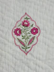 Trivritta – Hand Block Printed Jaipuri Razai on Cream Base (Double Bed)