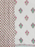 Trivritta – Hand Block Printed Jaipuri Razai on Cream Base (Double Bed)