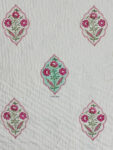 Trivritta – Hand Block Printed Jaipuri Razai on Cream Base (Double Bed)