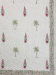 Red Poppy Floral Pure Cotton Handmade Jaipuri Razai