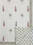 Red Poppy Floral Pure Cotton Handmade Jaipuri Razai