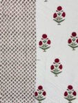 Red Poppy Floral Pure Cotton Handmade Jaipuri Razai