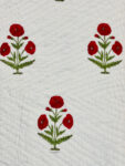 Red Poppy Floral Pure Cotton Handmade Jaipuri Razai