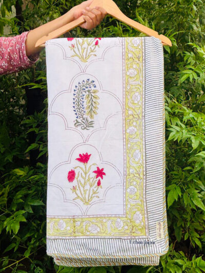 Vyanjali Hand Block Printed Reversible Cotton Dohar – Double Bed