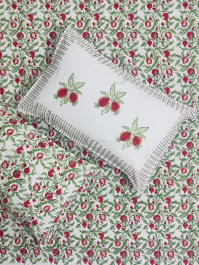 Karigari – Gulnaar Block Print Cotton Bedsheet (Queen & King Size)