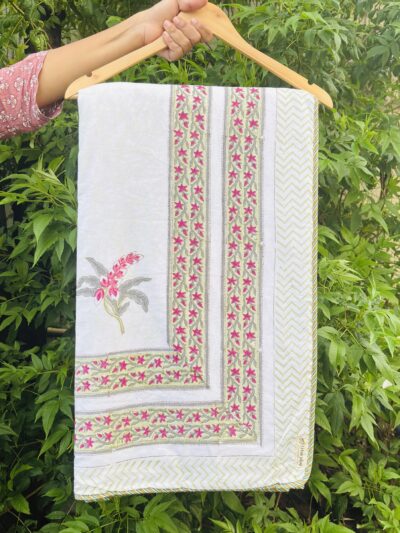 Noor Hand Block Printed Reversible Cotton Dohar – Double Bed
