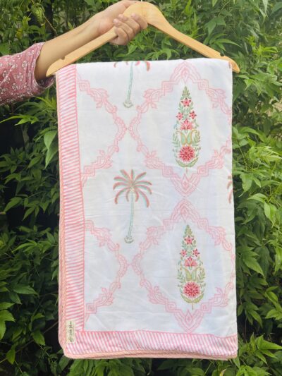 Gulzaar Hand Block Printed Reversible Cotton Dohar – Double Bed