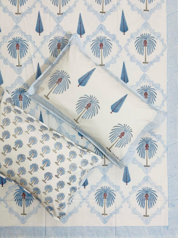 Harmony – Percale Cotton Bedsheet with Tropical Tree & Vine Jaal