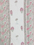Tasya – Hand Block Printed Jaipuri Razai in Red & Grey Leaf Motif (Double Bed)