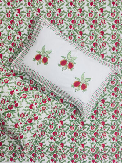 Karigari – Gulnaar Block Print Cotton Bedsheet (Queen & King Size)