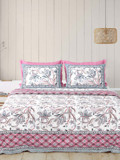 Rangriti – Jaipuri Sanganeri Print Bedsheet in Pure Cotton (King Size | 100x108 IN)