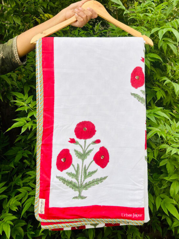 Amaltaas – Floral Hand Block Printed Pure Cotton Double Bed Dohar