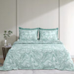 Rangrekha - Pure Cotton King Size Bedsheet (108x108 Inches) | Marble Print Bedsheets - Green