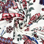 May-4D Rangriti – Red Leafy Floral Cotton Bedsheet Set (100×108 King Size)