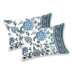 Rangriti – Red Leafy Floral Cotton Bedsheet Set (100×108 King Size)