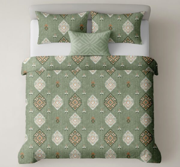 Heritage 300 TC Pure Cotton King Size Bedsheet – Embroidered Motif Design