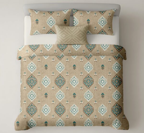 Heritage 300 TC Pure Cotton King Size Bedsheet – Embroidered Motif Design