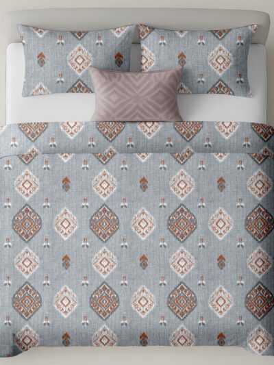 Heritage 300 TC Pure Cotton King Size Bedsheet – Embroidered Motif Design