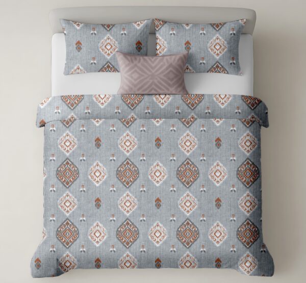 Heritage 300 TC Pure Cotton King Size Bedsheet – Embroidered Motif Design