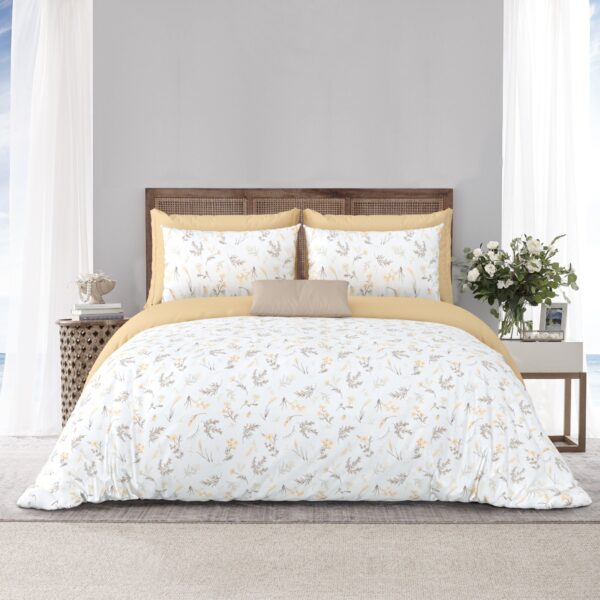 Heritage Collection 300 TC King Size Bedsheet – Soft Cream Florals