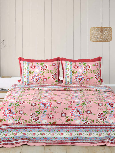 Rangriti – Sanganeri Print Bedsheet in Pure Cotton (King Size | 100x108 IN)