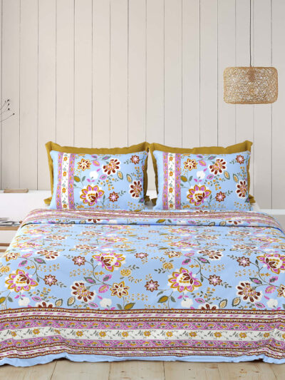 Rangriti – Sanganeri Print Bedsheet in Pure Cotton (King Size | 100x108 IN)