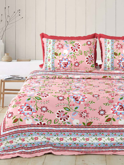 Rangriti – Sanganeri Print Bedsheet in Pure Cotton (King Size | 100x108 IN)