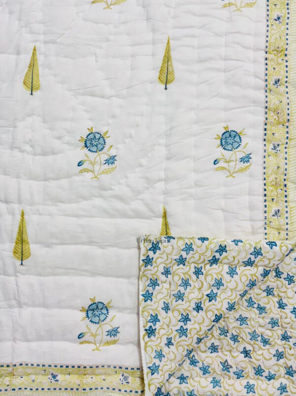 Jaipuri Pure Mulmul Heavy Winter Razai – Single Bed Quilt