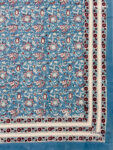 Karigari – Handblock Print King Size Cotton Bedsheet – Regal Blue Grandeur
