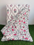 Pink Vine Floral Jaipuri Razai King Size – Handcrafted Cotton Quilt from Jaipur