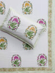 23 Karigiri Hand Block Printed Super King Bedsheet – Serene Garden