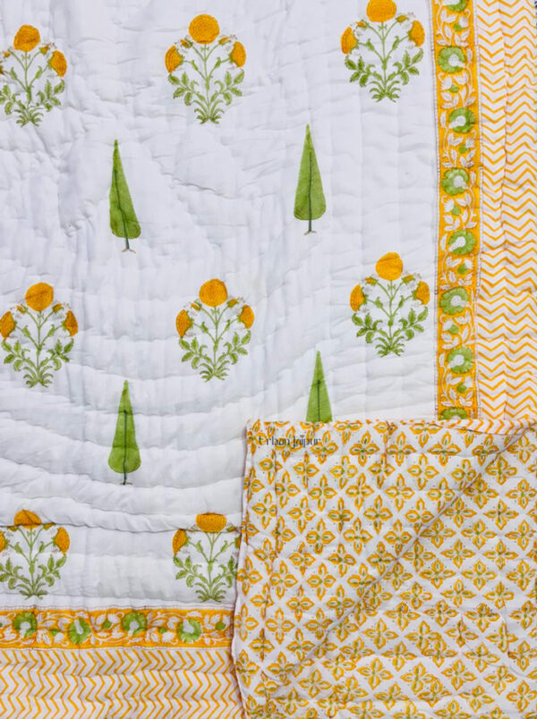 Jaipuri Hand Block Printed Heavy Winter Razai – Pure Mulmul Cotton – Single Bed