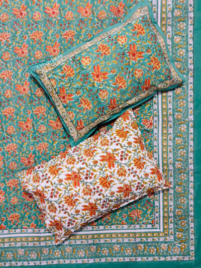 Karigari - Rapid Sol Print King Size Cotton Bedsheet – Artisan’s Garden Collection