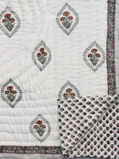 Pure Mulmul Cotton Jaipuri Razai for Winters – Handcrafted King Size Quilt
