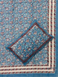 Karigari – Handblock Print King Size Cotton Bedsheet – Regal Blue Grandeur