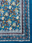 40 Karigari – Handcrafted Cotton Bedsheet with Multicolor Motifs – Artistic Blue Charm