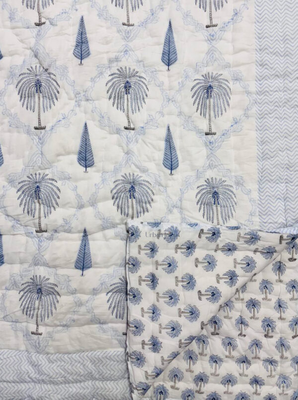 Premium Heavy Winter Mulmul Cotton Jaipuri Razai – Reversible Hand Block Print – Single Bed