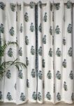 block-print-blue-full Anokhi - Buta Printed Cotton Curtain (Set of 2) (5x7 Feet)