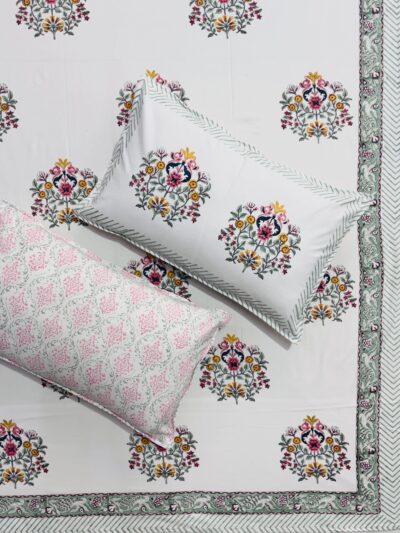 Karigiri Hand Block Printed Super King Bedsheet Set