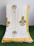 white-yellow-4 Jaipuri Razai King Size for Heavy Winter – 3 kg Cotton Quilt