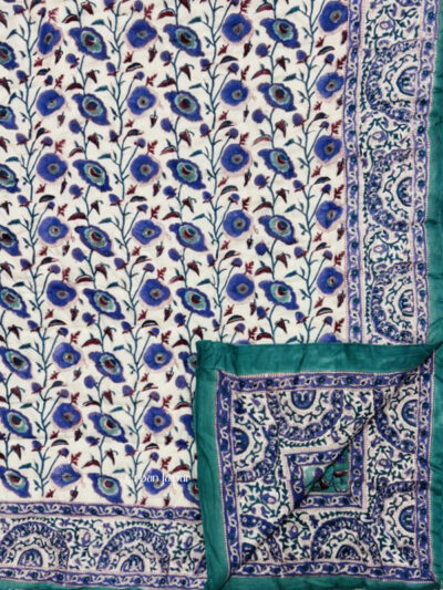 Hand Block Printed Pure Cotton Jaipuri Razai for Winter King Size Quilt